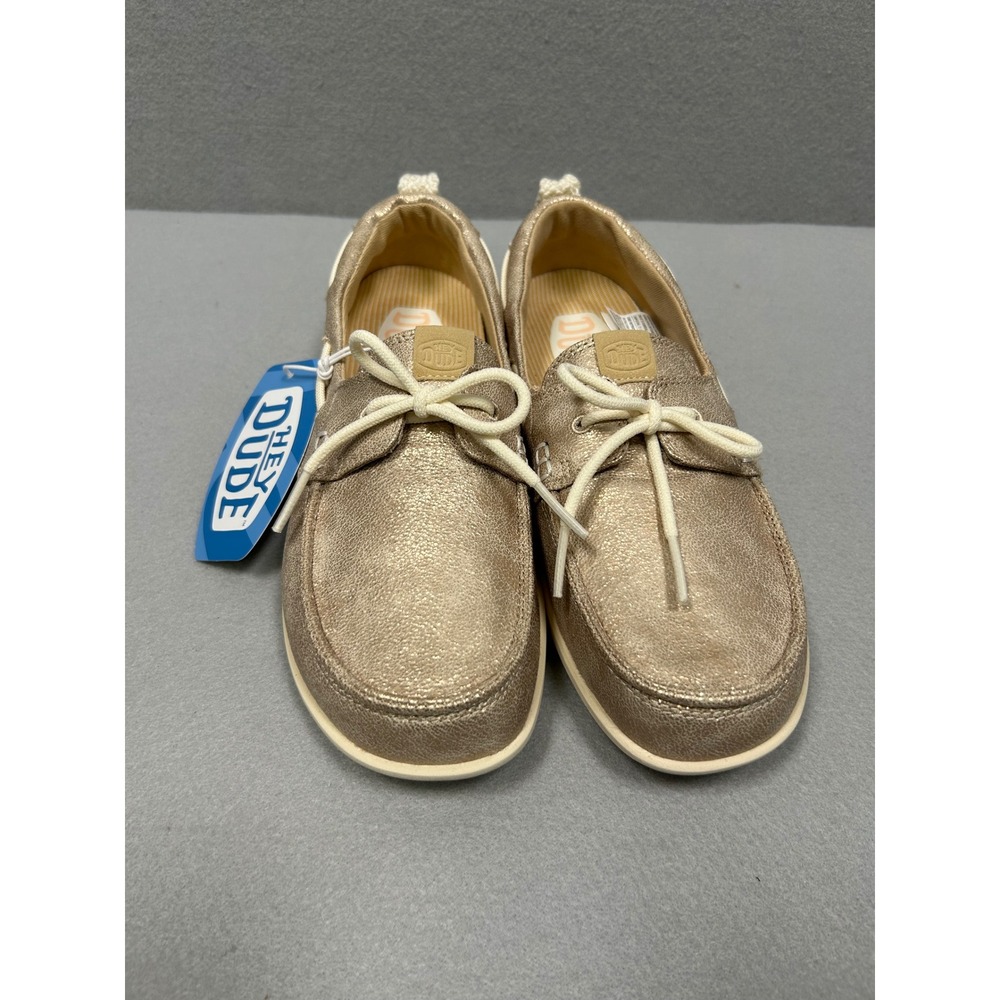 Hey Dude Harbor Breeze Lo Classic PLTM Platinum Shoes 45199-018 Women 7